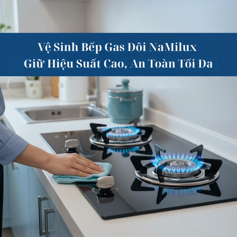 Vệ Sinh Bếp Gas Đôi NaMilux – Giữ Hiệu Suất Cao, An Toàn Tối Đa